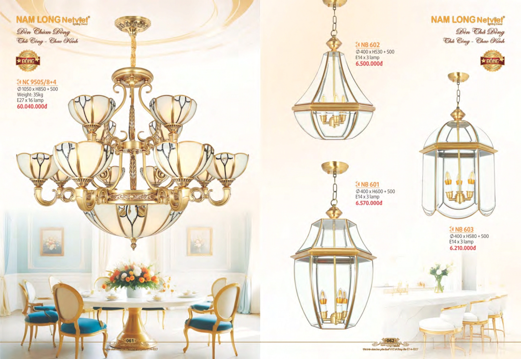 Bảng giá đèn trang trí Nam Long